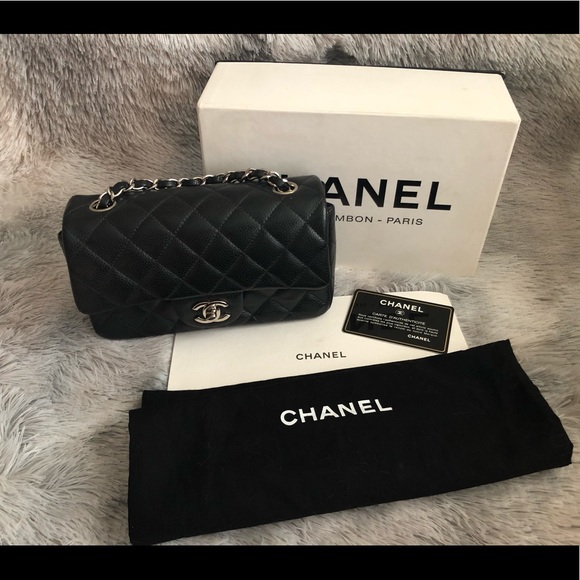CHANEL Handbags - ❤️SOLD❤️ Chanel Rectangular Mini Flap Black caviar with SHW